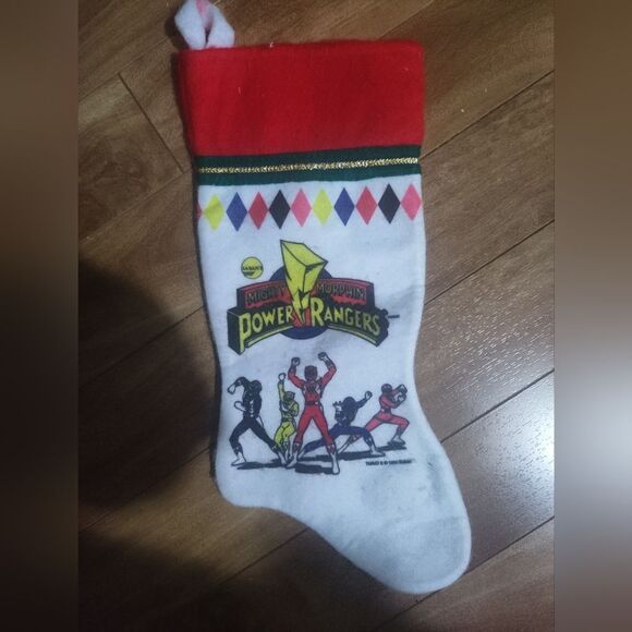 Vintage Mighty Morphin Power Rangers Christmas Stocking - Picture 1 of 3